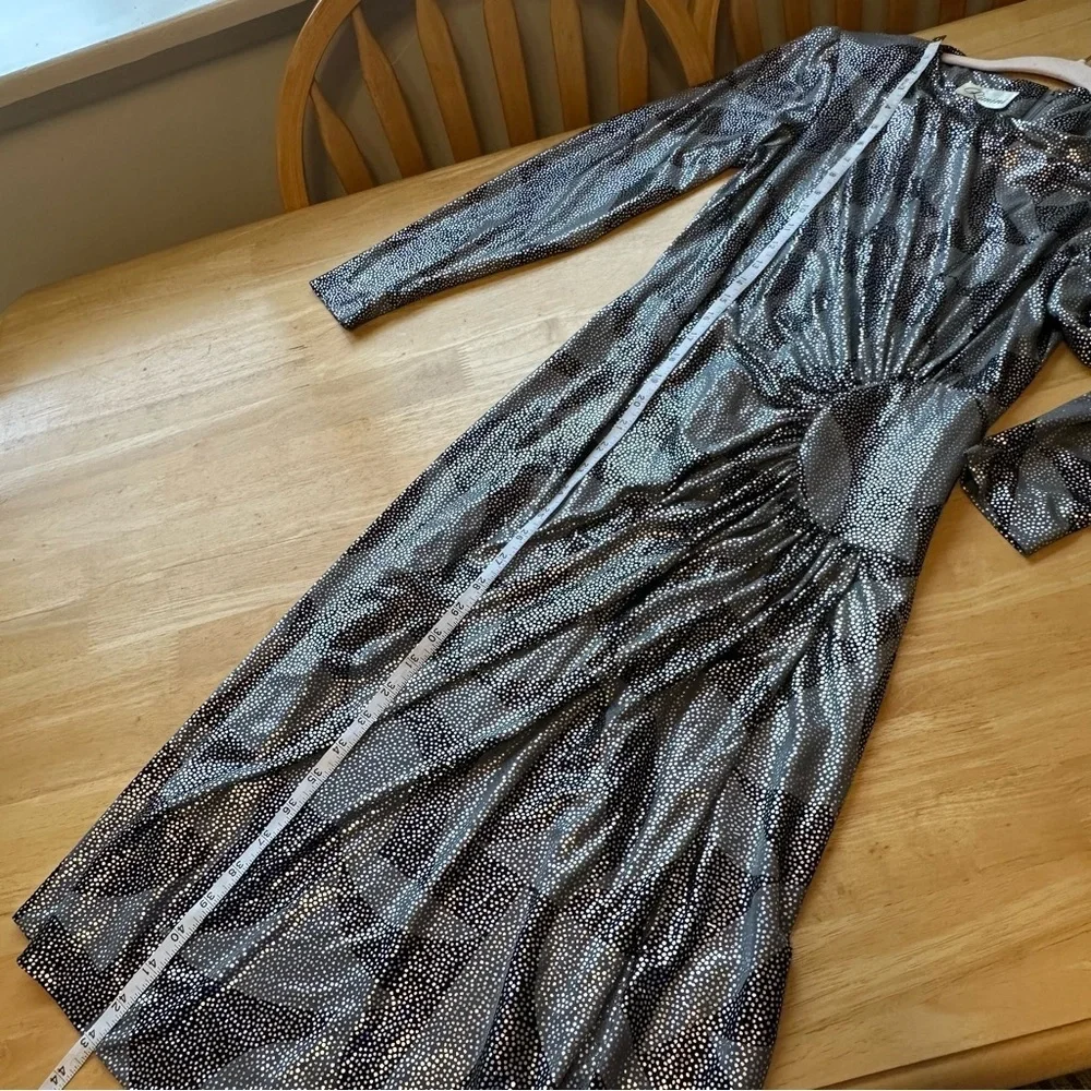 Rimini Vintage 1980s Women’s Metallic Black And Silver Party Disco Dress Size 10